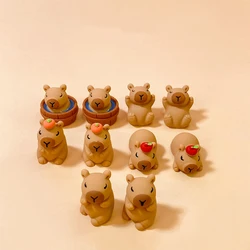 1Pcs Mini Cute Kong Fu Soak Matte Style Capybara Resin Figure Miniature Model DIY Accessory Rare Collect Toy for Lady Adult