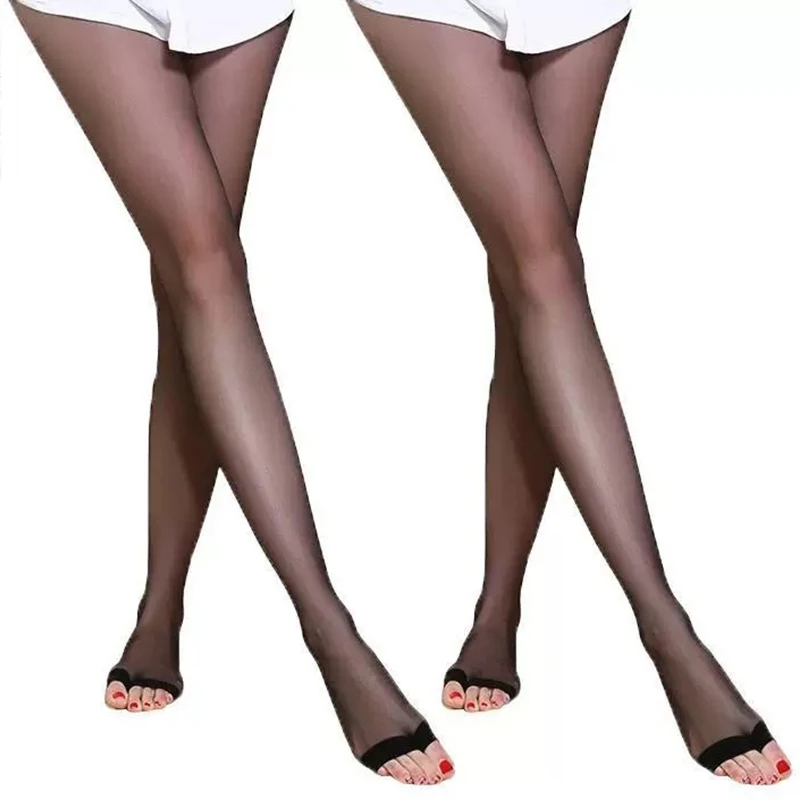 Summer Footless Seamless Female Pantyhose Sun Protection Ultra-thin Sheer Tights Women See Through Fingerless Socks For Heels