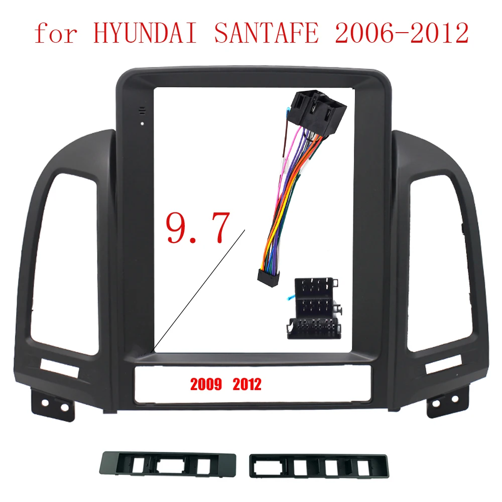 

Автомобильная аудиосистема 2 Din, адаптер рамы Fascia Для Hyundai Santa Fe 2006-2012, большой экран 9,7 дюйма, комплект панели для установки DVD