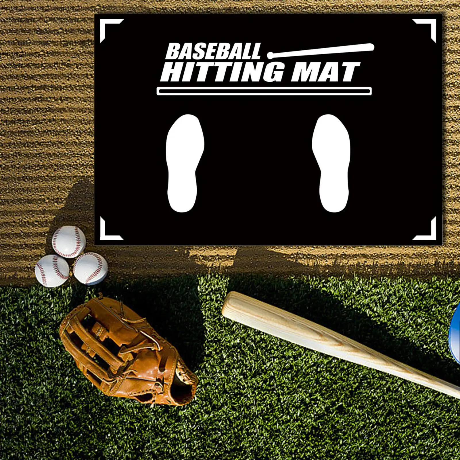 

Baseball Hitting Mat Outdoor Facing Place Aid with Toes Exercise Cushion for Training T Ball Pitching Swing Baseball Enthusiast