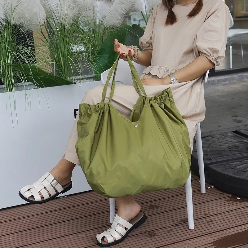 Fashion Foldable Shopping Bag Environmental Protection Large Capacity Supermarket Shopping Portable Folding Bag Out Handbag