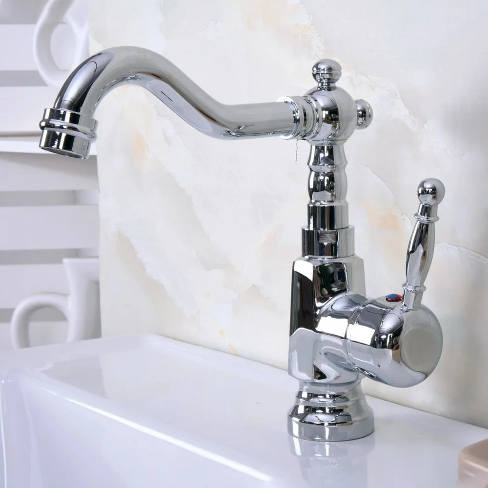 

Deck Mount Chrome Bathroom Basin Faucet Shower Bath Faucets Vanity Vessel Sinks Mixer Tap Cold And Hot Water Tap tnf924