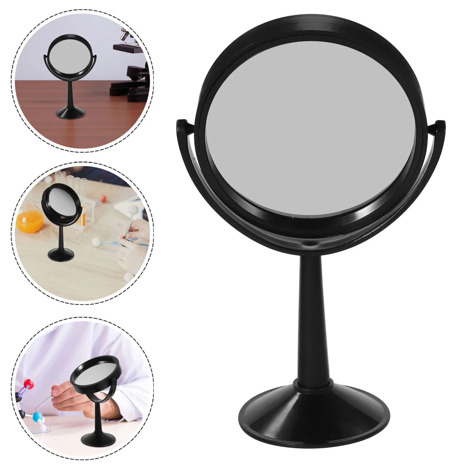 2-шт. Пинцет Экспериментальный оптический вогнутый и выпуклый зеркальный круглый с черным основанием