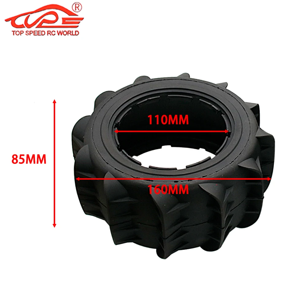 Upgrade Top Big Sand Paddle Wheel Tyre Skin (Front Rear Same for 1/5 HPI ROFUN ROVAN KM BAJA 5B 5T 5SC Kraton 8s Losi DBXL-E 2.0