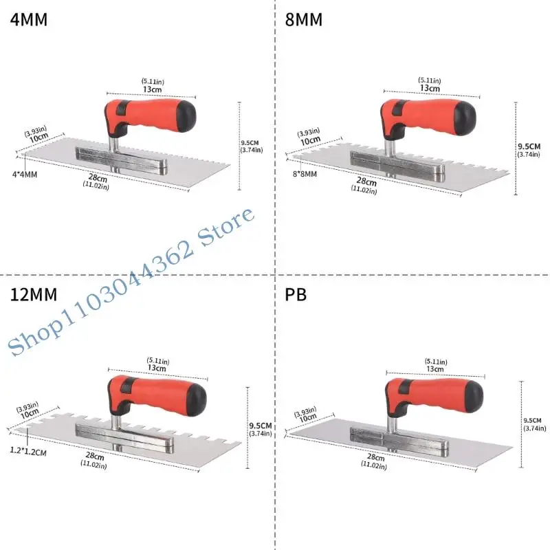 مجرفة التجصيص من الفولاذ المقاوم للصدأ، مسجات الحوائط الجافة للأسمنت، أداة تجصيص لتشطيب البناء #6