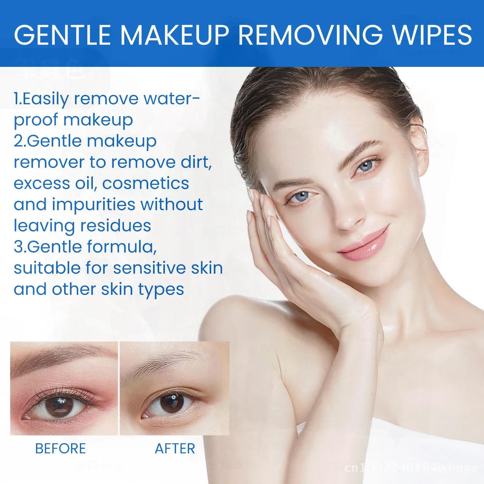 EELHOE Sanfte Make-up-Entferntücher, Tiefenreinigung für Gesicht, Augen und Lippen, keine Stimulation, erfrischende, universelle Make-up-Entferntücher