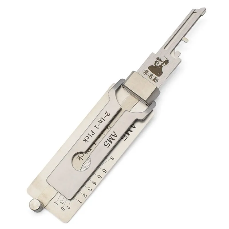 Lishi AM5 2 in 1 Locksmith Tool Lock Pick & Decoder Flat Milling for ABUS Home Door Civil Lock view 4