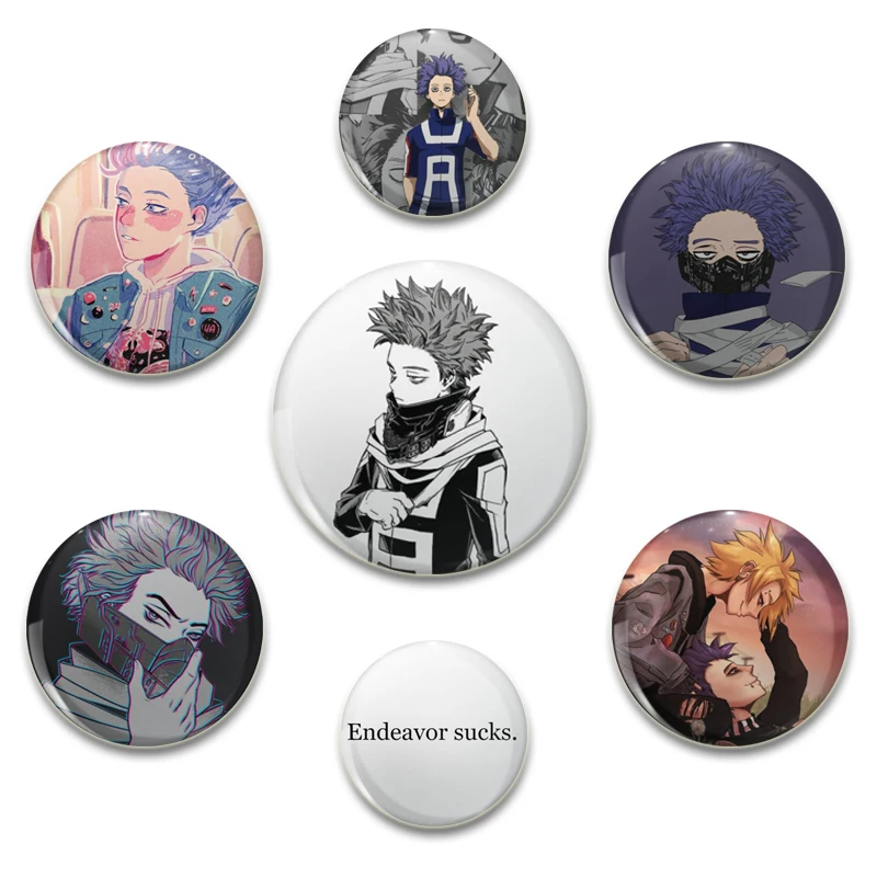 Anime My Hero Academia Soft Button Pins Customizable Decor Brooch Lapel Pin Plastic Badge for Clothes Jewelry Accessories Gifts