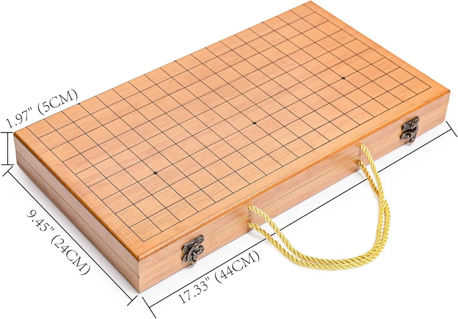 لوحة مجموعة ألعاب قابلة للطي مقاس 19 × 19 مع أوعية من الخيزران وقطع اليشم المقلدة.