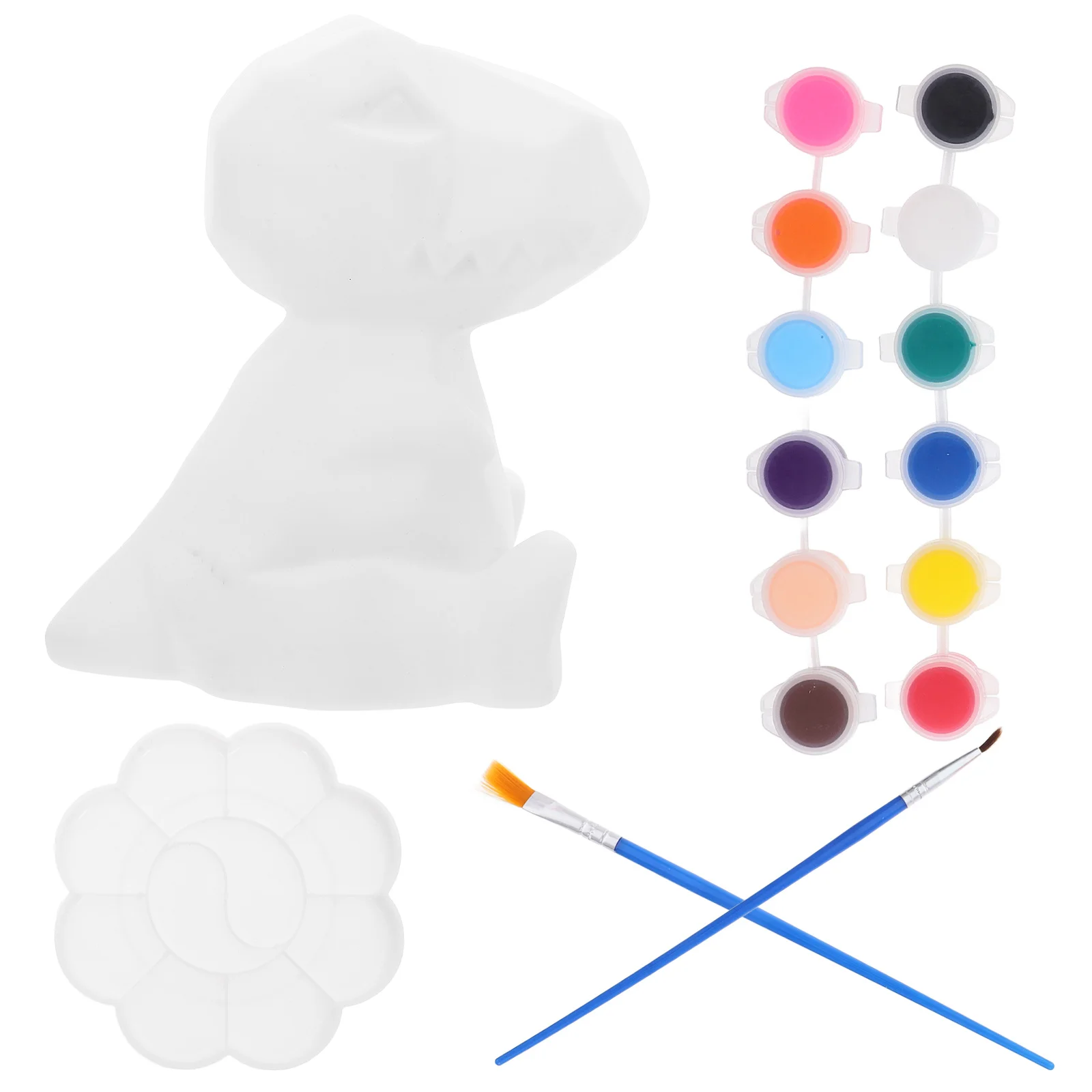 1세트 DIY 기하학적 공룡 야간 조명 페인팅 키트 창의적인 예술 공예 빈 디자인 침대 옆 램프 어린이 예술용