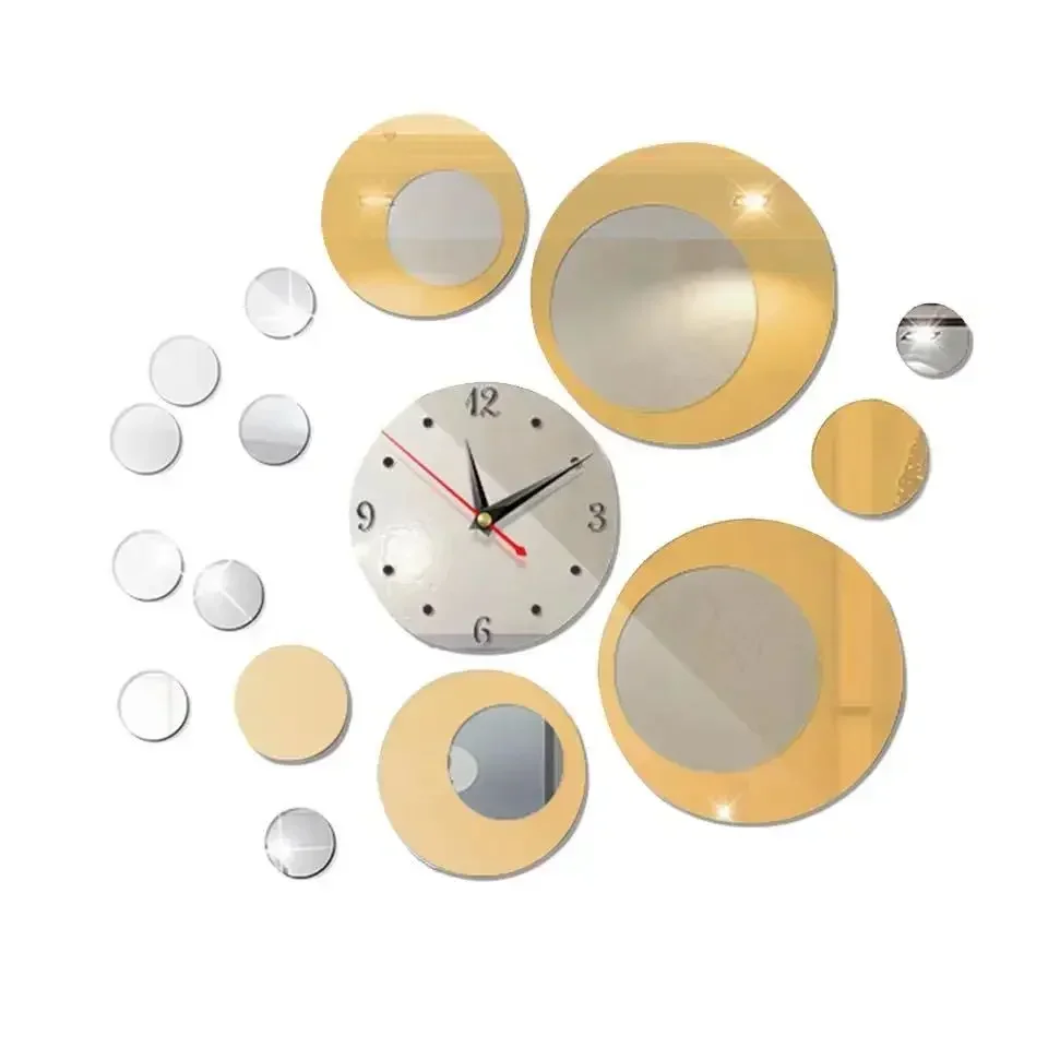 

Home Accessories Acrylic Creative Modern 3D Mirror Wall Stickers Luxury Design Wall ClockHot Salescheap And Fine