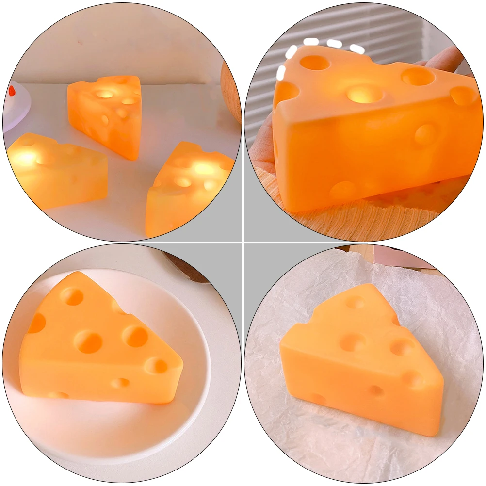 

2Pcs Mini Night Light Unique Cheese Lamp Lovely Bedroom Decorative LED Lights Safe Durable Design for Children Girls