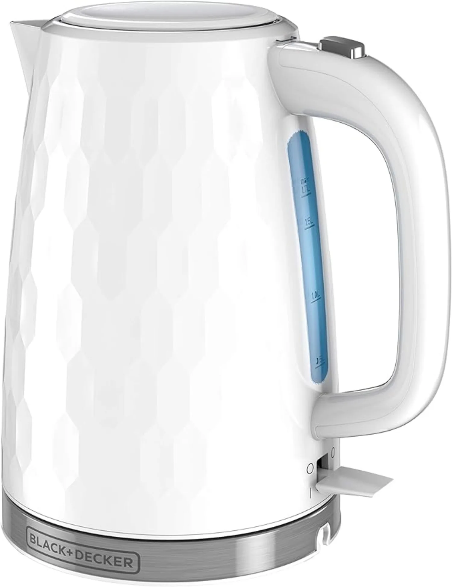 

1.7L Cordless Electric Kettle Premium Texture Water Window Rapid Boil Auto Shutoff White