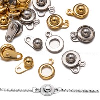 5/10pcs Stainless Steel Snap Button Clasp Jewelry Connector Fastener For DIY Necklace Bracelet Craft Making Supplies Accessories