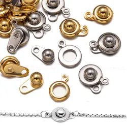 5/10pcs Stainless Steel Snap Button Clasp Jewelry Connector Fastener For DIY Necklace Bracelet Craft Making Supplies Accessories