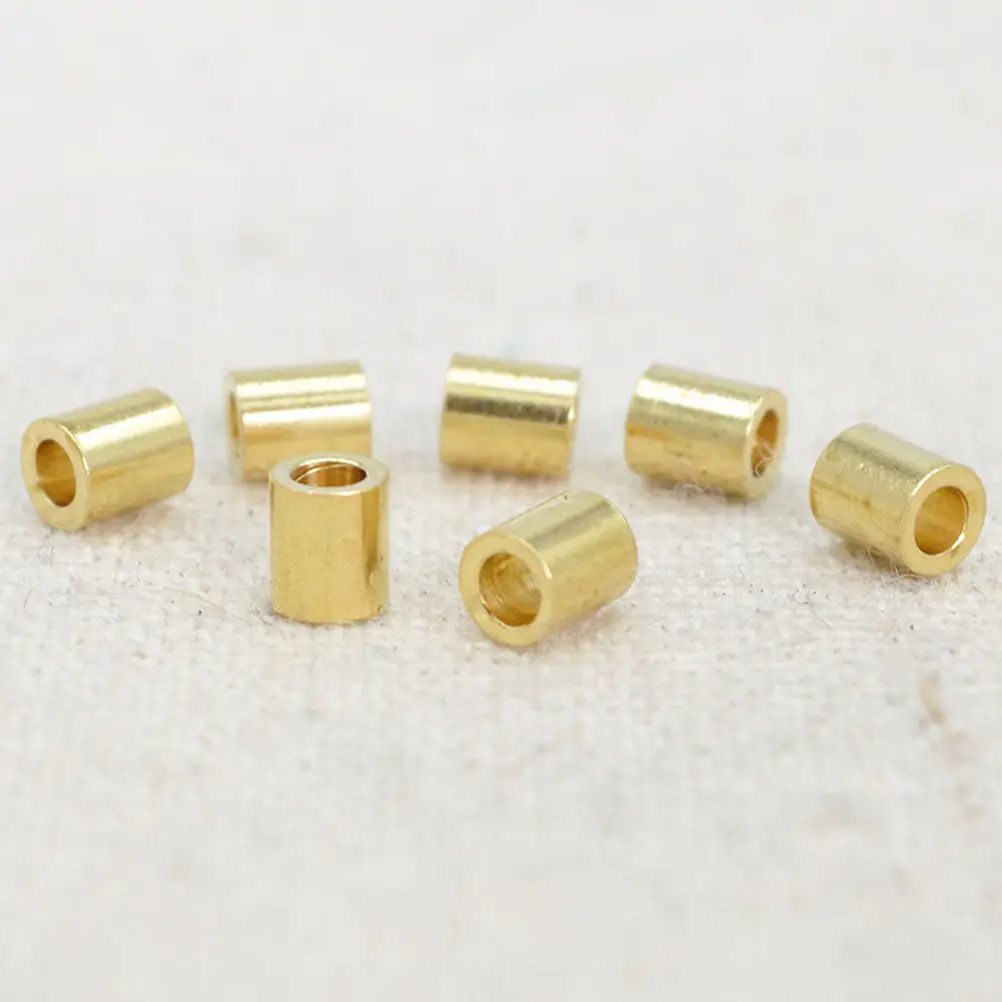 

50 шт. медных трубчатых прокладок, полых латунных бусин для изготовления серег, ожерелий, браслетов, поделок и аксессуаров