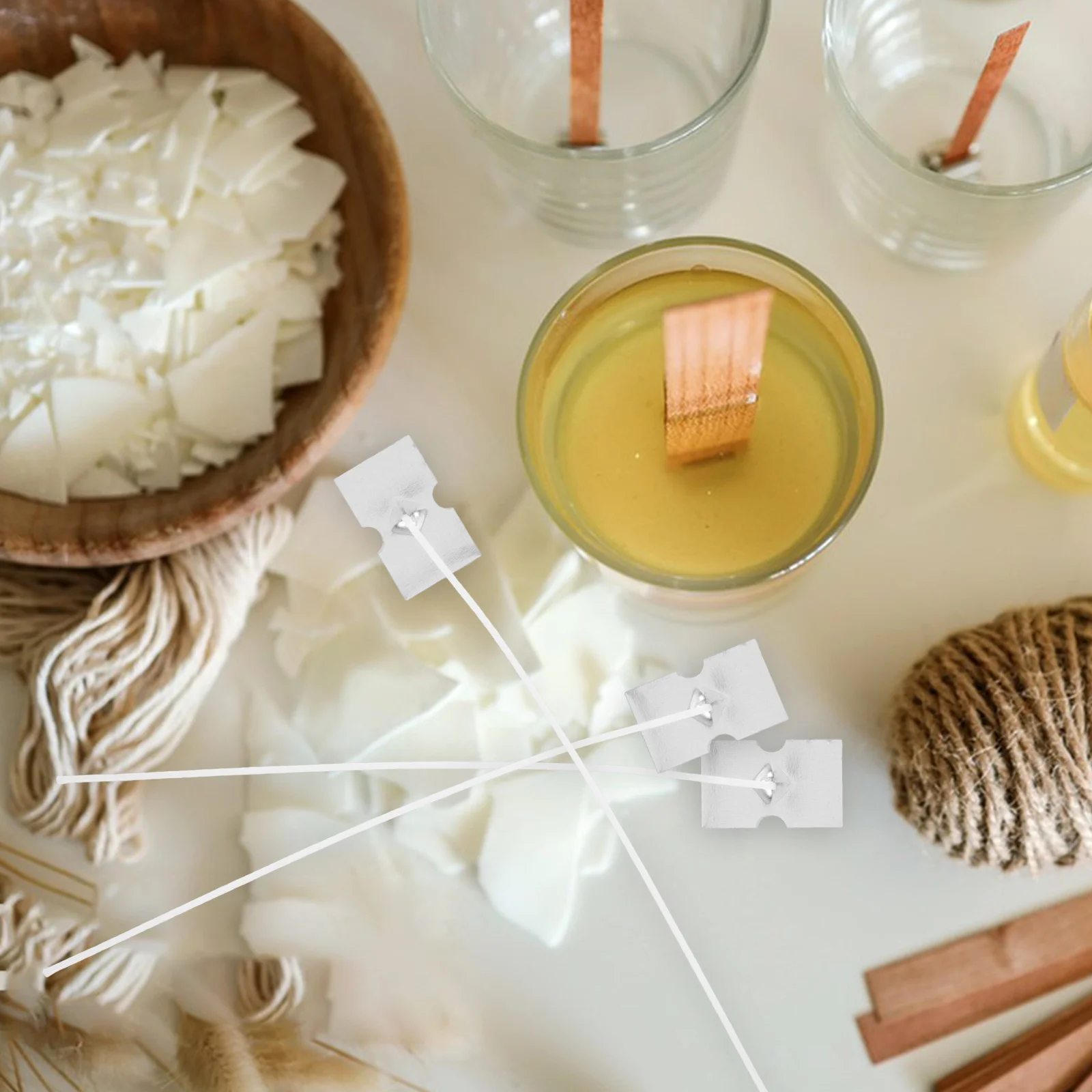 

50pcs Cotton Wicks For Making Pre-Waxed Low Smoke Diy Oil Lamp Tiki Torch Alcohol Lamp Replacement