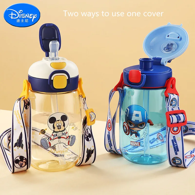 Mickey water bottle MARVEL Spider-Man baby Feeding cup with Straw & Spout Outdoor Travel drink ware for children Sports cup