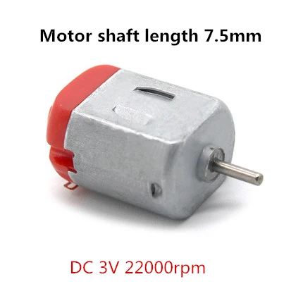 21pcs 130 DC Motor 3V 6V High Speed 22000rpm Shaft Length 7.5mm or 12mm Moteur Electric DIY Engine Cars Four-wheel Drive Toy Fan