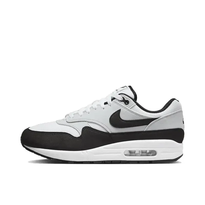 Nike Air Max 1 Men Women Running Shoes Are Non Slip, Durable, Comfortable, Lightweight, Breathable, and Cushioned in Black Gray