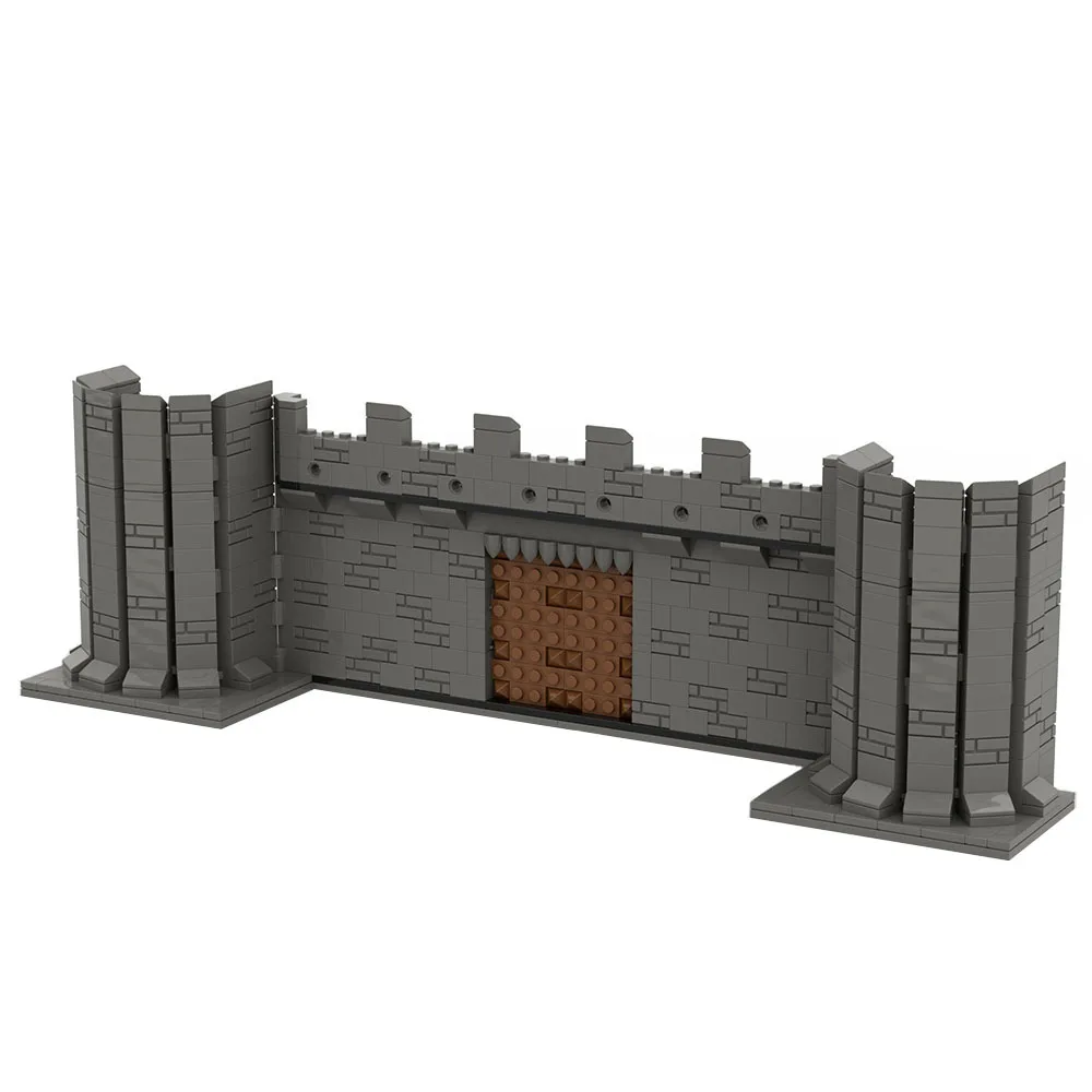 MOC Middle Ages City Wall Assemble Building Blocks City Gate Scene Compatible Figures Small Granule Bricks Model DIY Toys Gifts