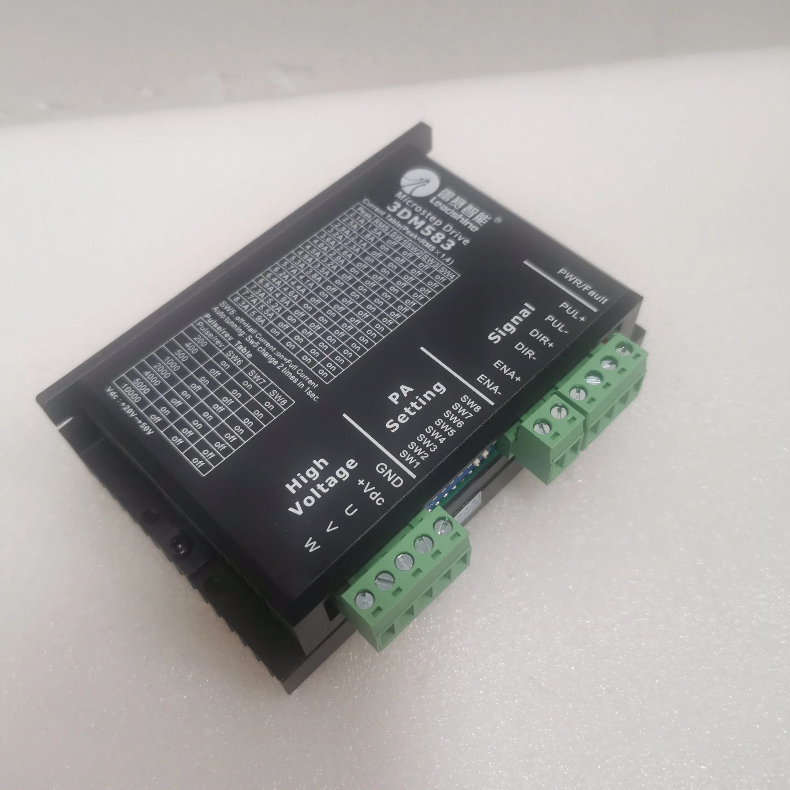 

Leadshine 3DM583 3-Phase Stepper Motor Driver DC20-50V 8.3A Replace 3ND583 for NEMA 23 24 573S09 Stepper Motor CNC Controller