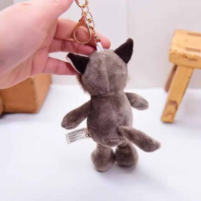 NICE Wolf Woody Pendant Bag Decoration Key Chain Germany Zoo Plush Toy Stuffed Doll Cartoon Forest Animal Model Boy Girl Gift