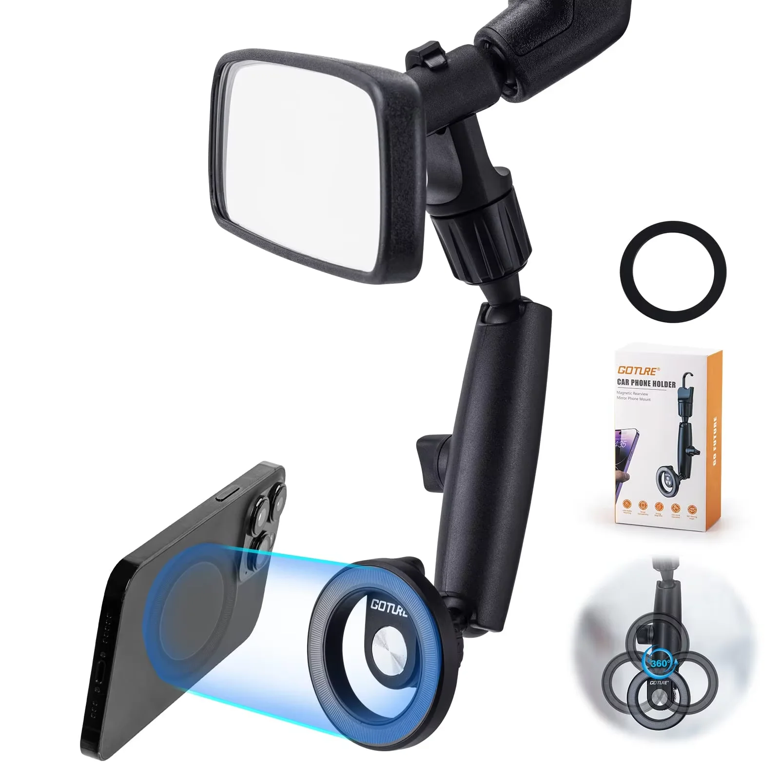 Goture Magnetische Auto-Handyhalterung Smartphone-Halterung für Auto-Rückspiegel