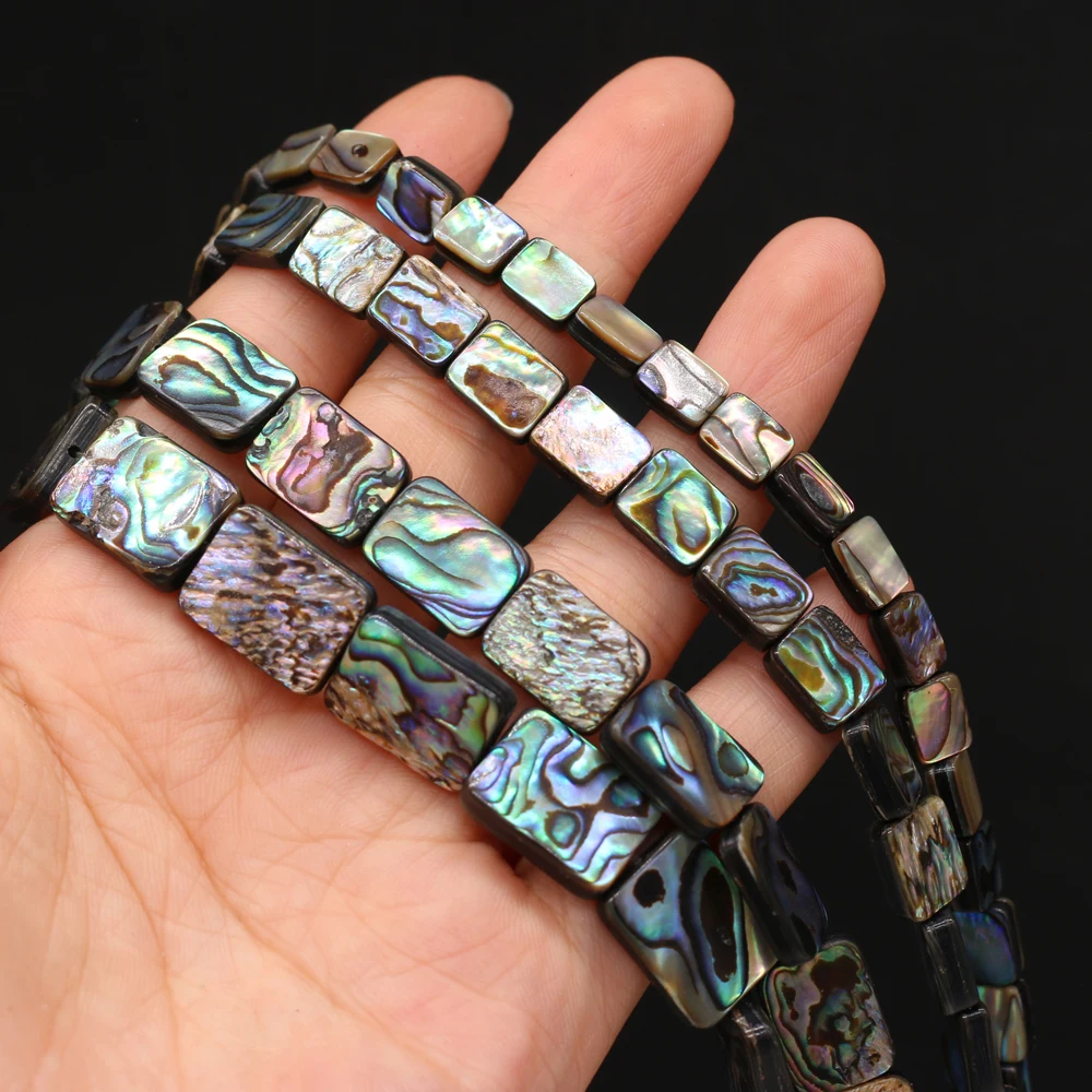 DIY-Rechteck-Isolationsperlen, Abalone-Muschelperlen für die Schmuckherstellung, DIY-Halsketten, Armbänder, Ketten, Ohrringe, Accessoires – Detail 2