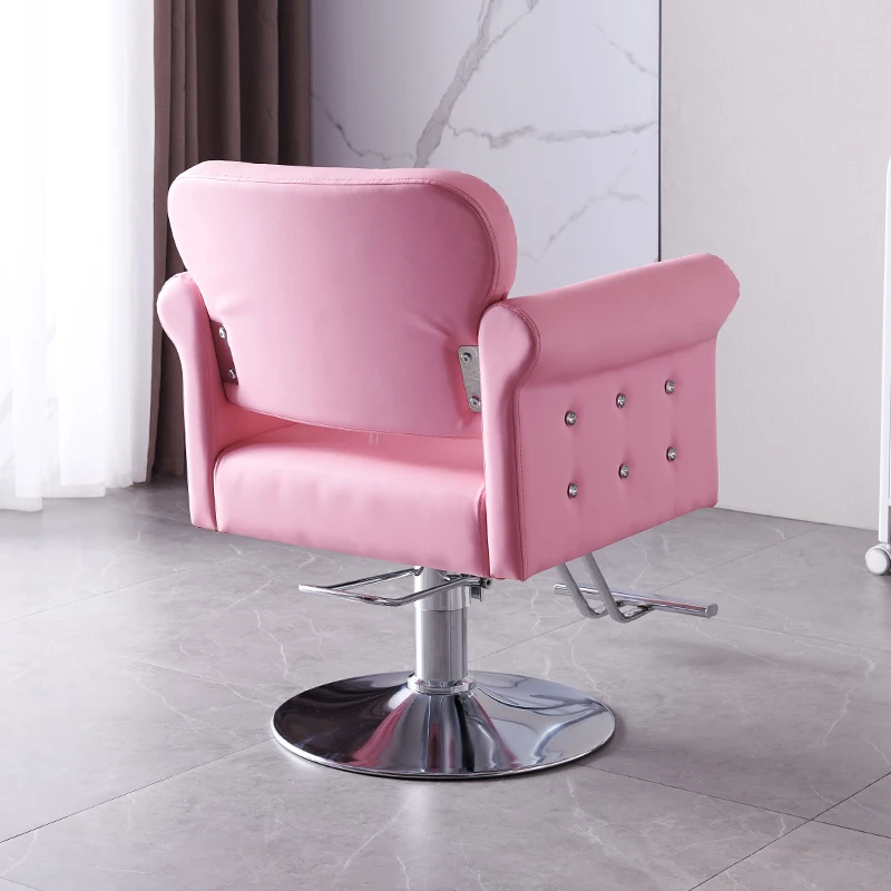 Silla de salón de pelo rosa, sillón ligero de lujo, elevador