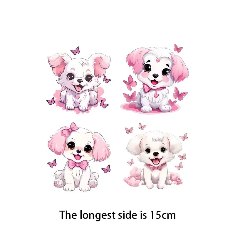 15cm Animal set ironing transfer patch, used for DIY flower T-shirts, Hippo Dinosaur Unicorn heat transfer, used for children\'s