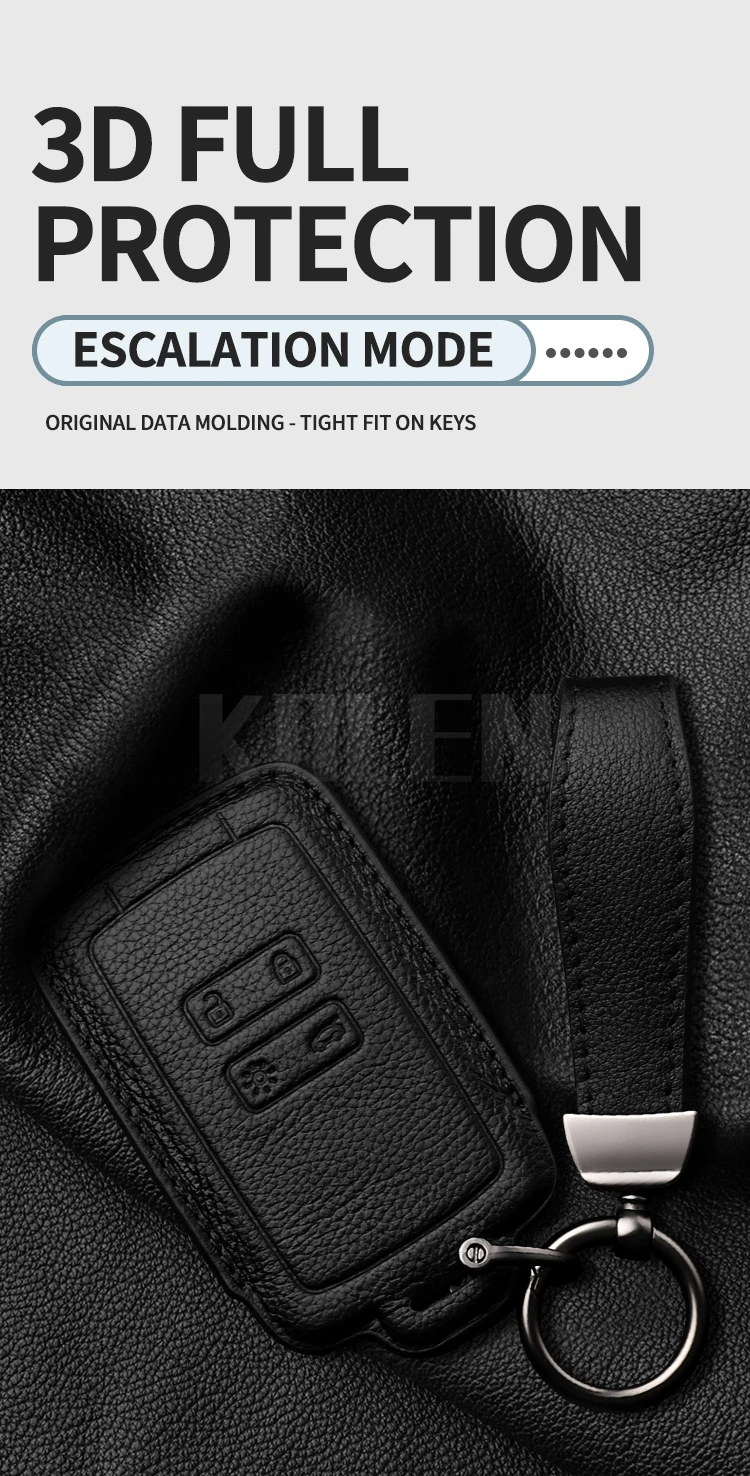 Echtes Leder Auto Karte Schlüssel Fall Abdeckung Shell Für Renault Koleos Captur Megane Clio Scenic Talisman Arkana Für Dacia Sandero Fob – Detail 4