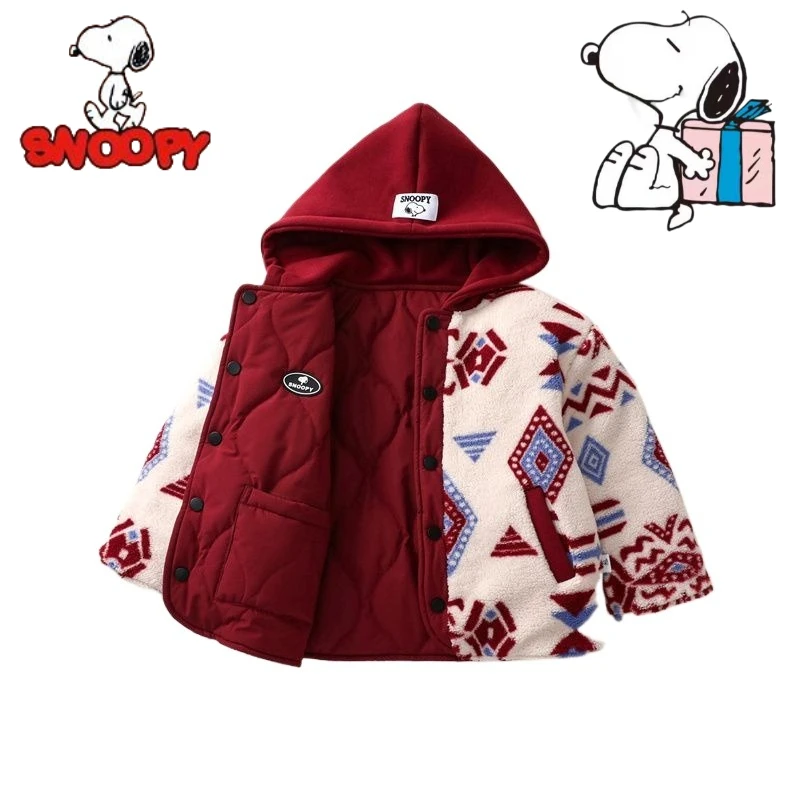 

Snoopy Cartoon Cute Student Padded Clothes Creative Boys and Girls Autumn Winter Thickened Reversible Jacket Anime Goods Gifts