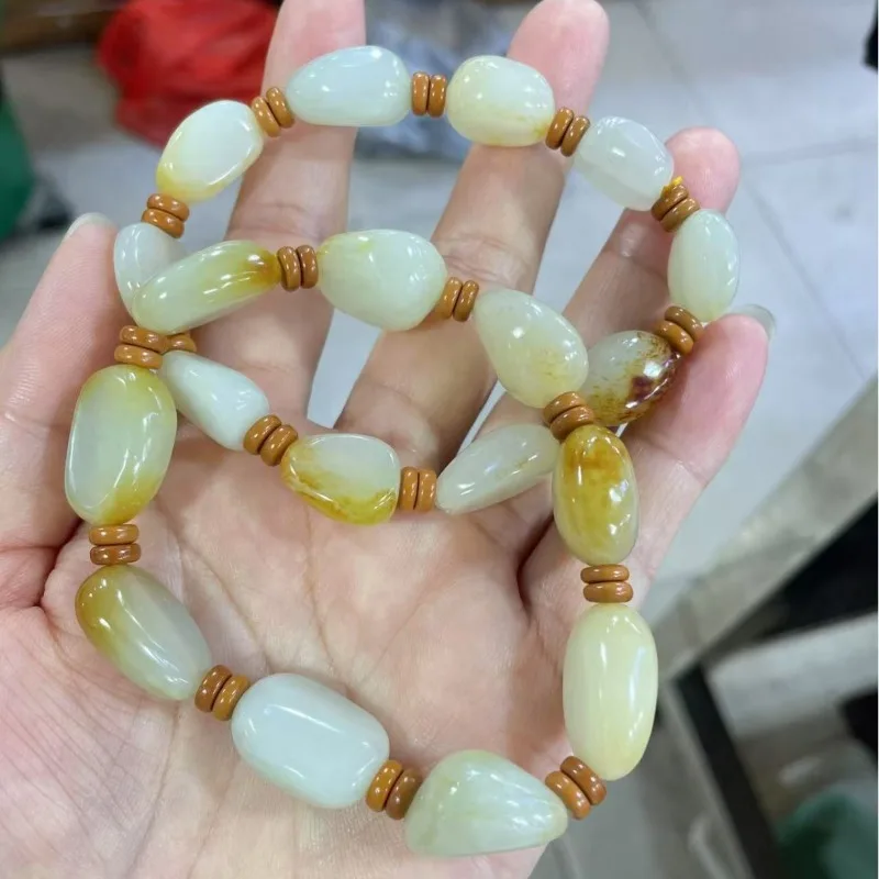 سوار خرز من مادة البذور الطبيعية الجديدة مع الجلد، مناسب لكل من الرجال والنساء #4