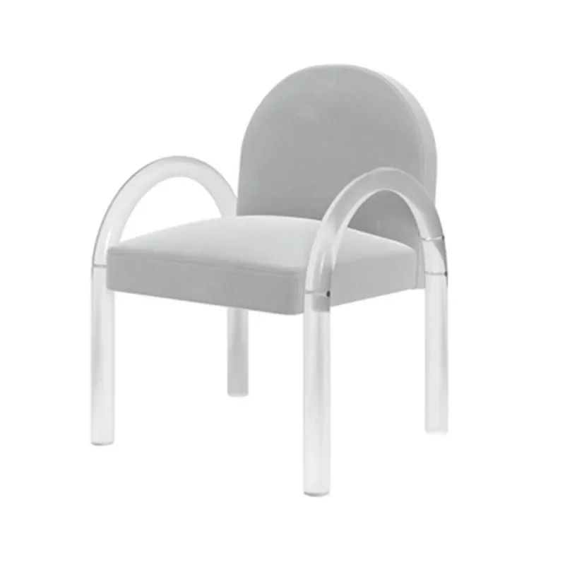 Scandinavia Acrylic Dining Chairs Nordic Designer Light Luxury Coffee Shop Home Armrest Dining Chair Room Furniture