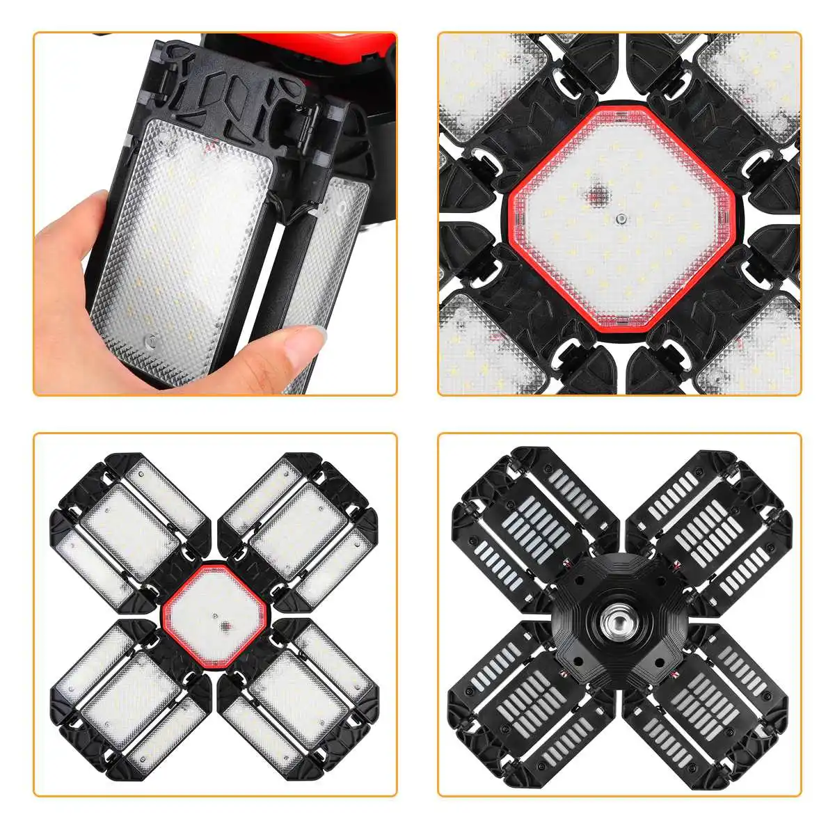 

13 Pannel Foldable Industrial Lamp 350W New LED Garage Light E27 Deformable Workshop Warehouse Ceiling Light 6500K 85-265V