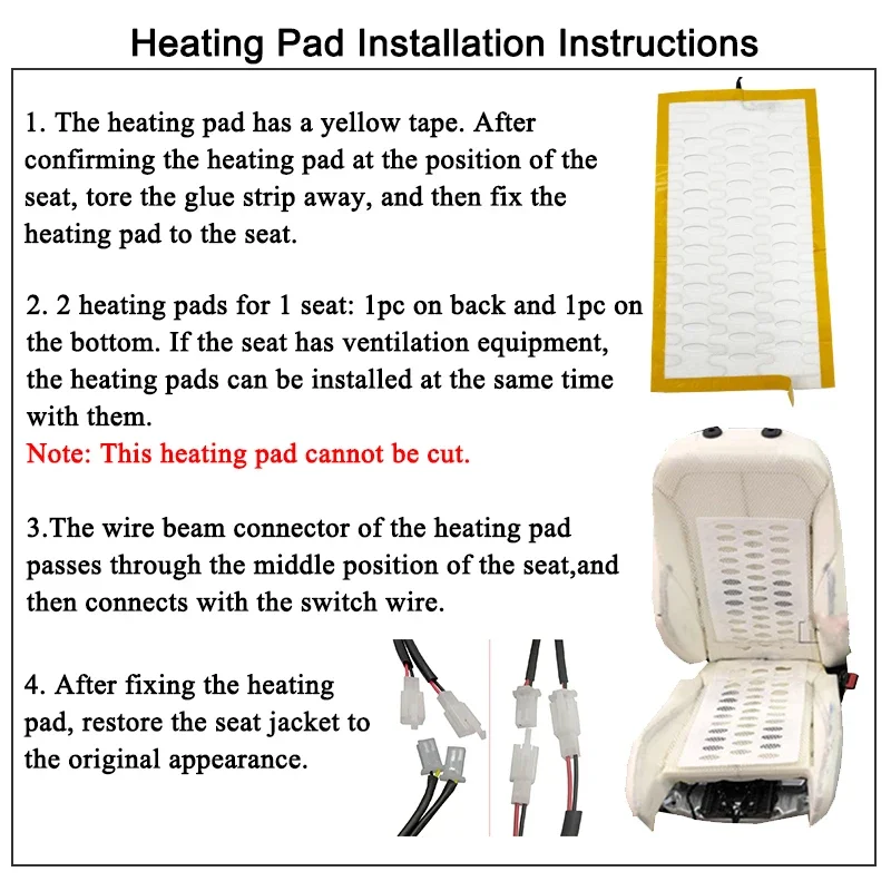 New Universal Built-in Car Seat Heater Fit 2 Seats DC12V Alloy Wire Heating Pads 3-Levels Control Switch System For Car Seats