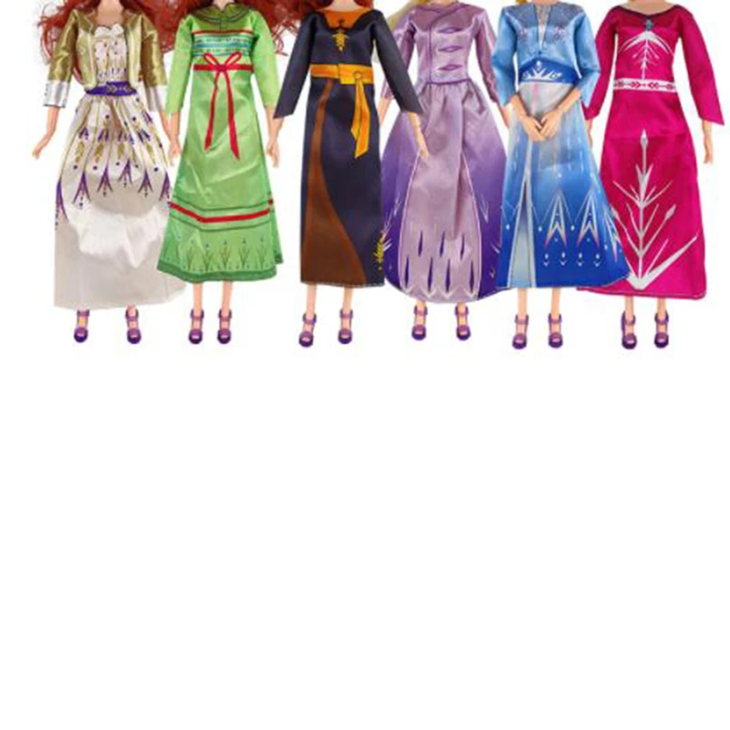 Fashion Dress Clothes 30cm For Doll Cosplay Princess Long Dress Snow Queen Dresses Up Toy DIY Gifts Girls Children Game Toys