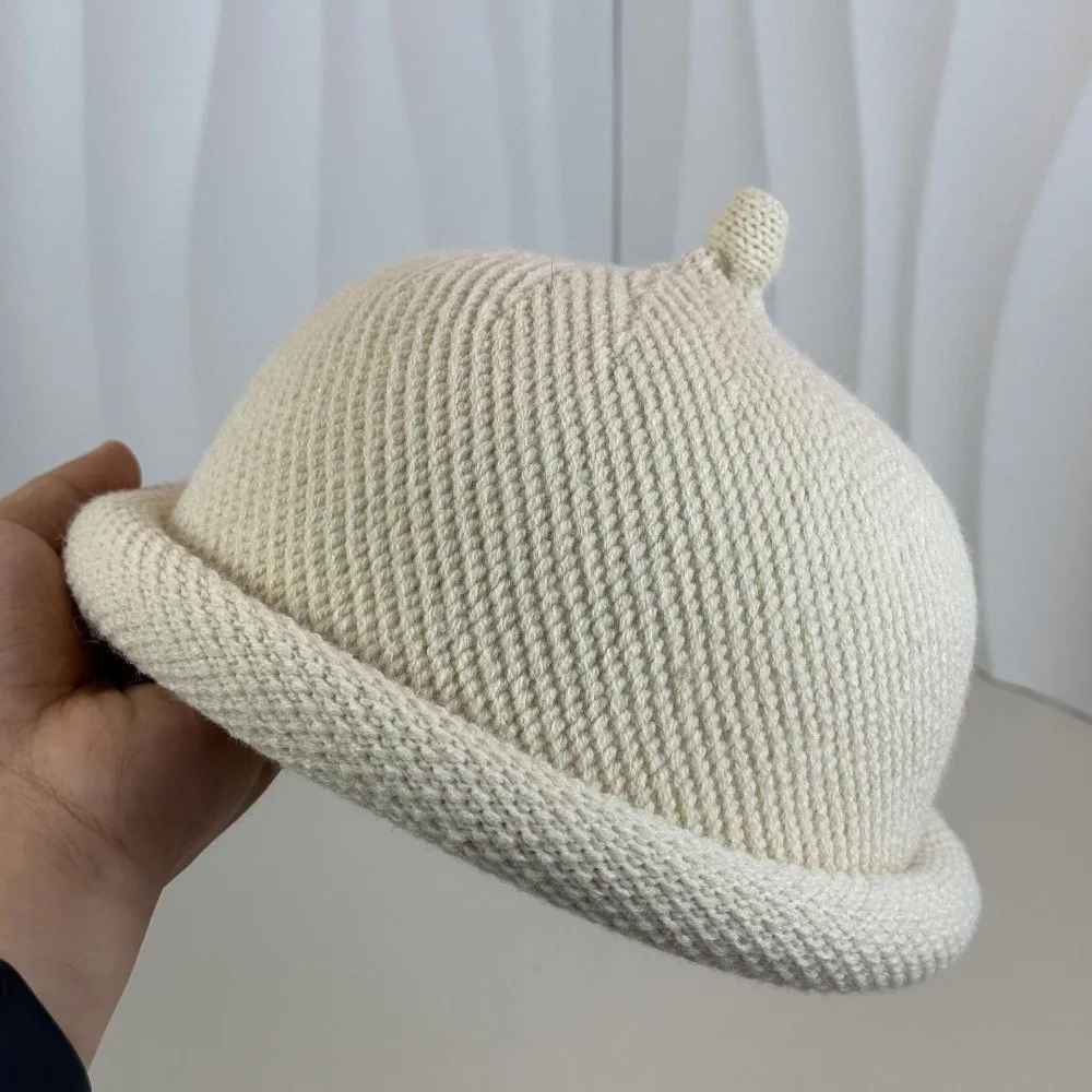 Fashion Solid Color Melon Skin Hat Knitted Keep Warm Beret Cap Multifunction Hip Hop Pacifier Cap Winter