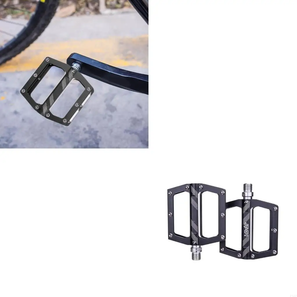 

PXPF Nonslip Road Bicycles Педали Полои Горные велосипеды Педали педалей алюминиевый сплав 8 штифтов шириной плоские педали