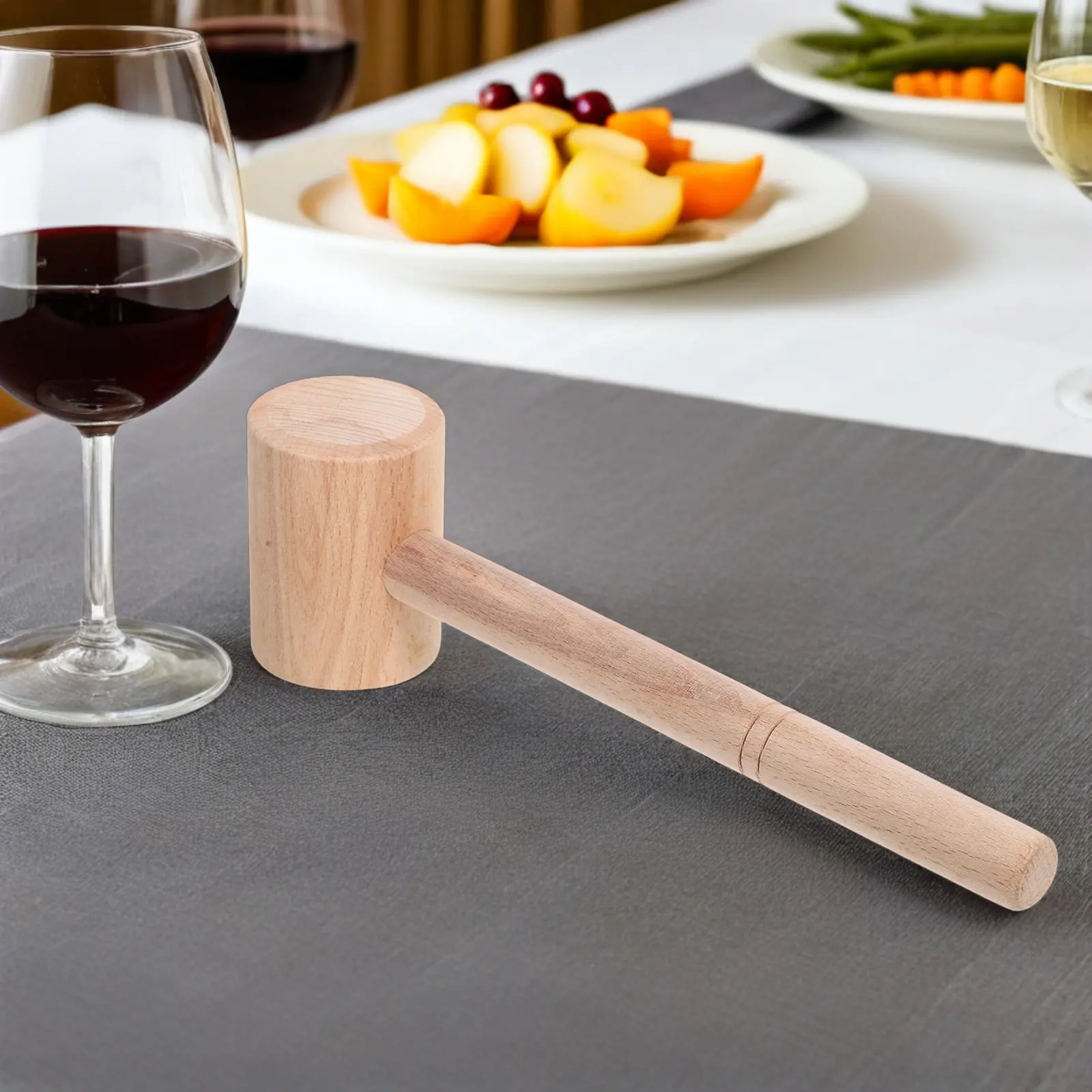 1Pcs Solid Wood Crab Mallet for Lobster Cracking Heavy Duty Kitchen Seafood Tool Compact Ergonomic Handle Easy Clean Home