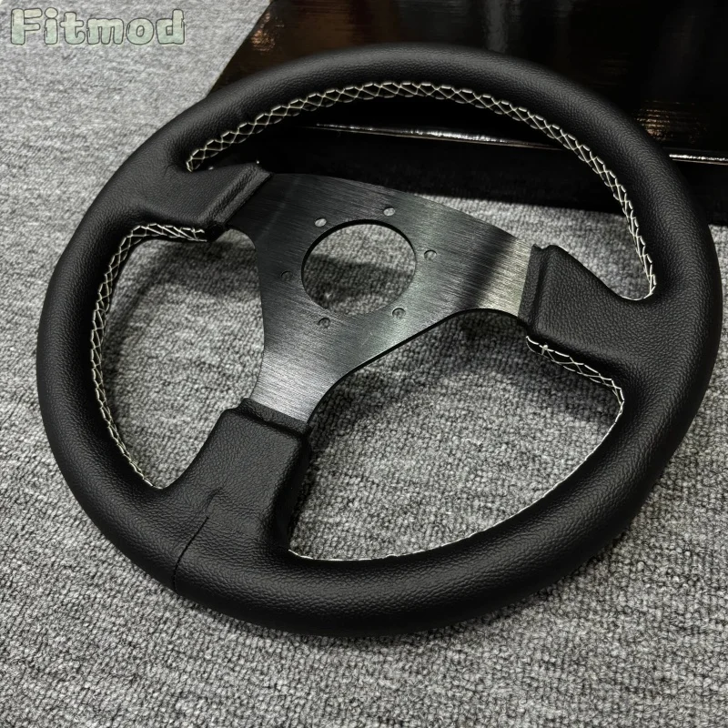 13-inch 330mm flat white stitched racing car drifting SP steering wheel, suitable for gaming and simulation PCD 70MM