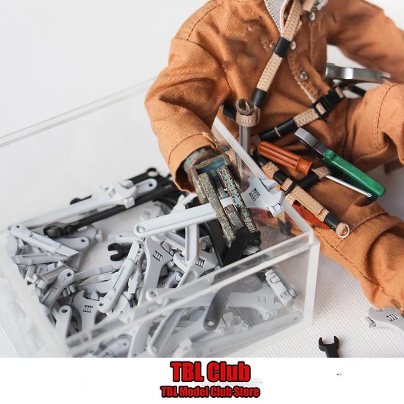 

1/12 Scale Female/Male Accessory Repair Tool Kits Hammer Wrench For 6-inch White Model Un-panited Mini Action Figure Soldier