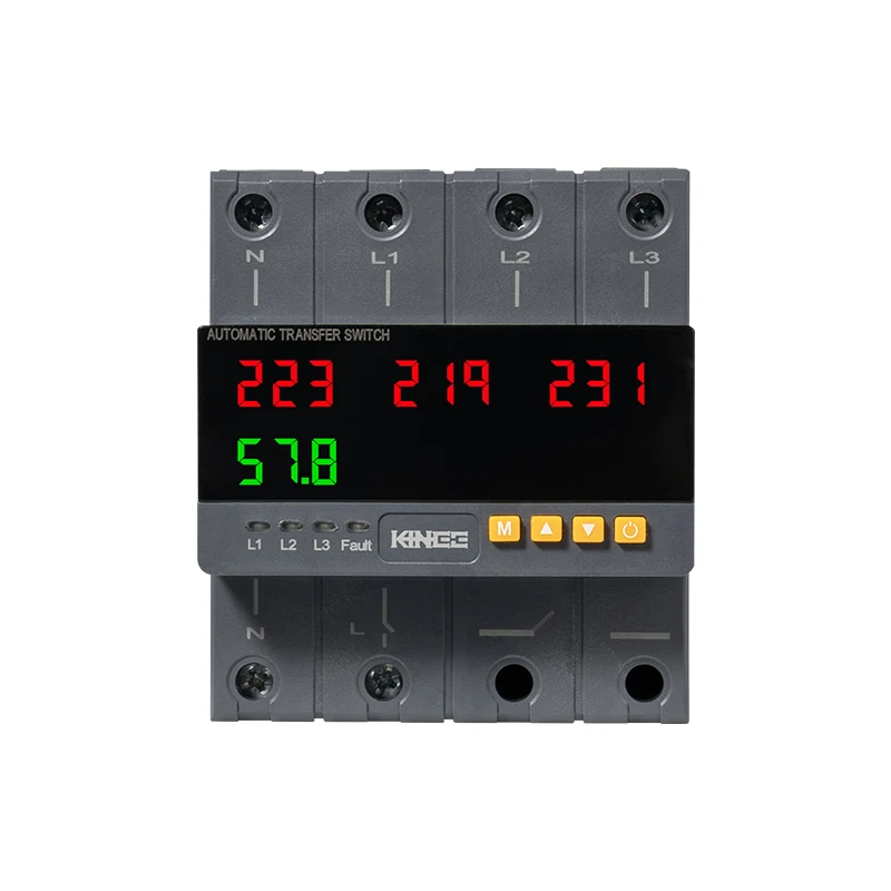 

KINEE 63A Three-channel Power Conversion 110V 220V ATS Controller Daul Power Changeover Automatic Transfer ATS Din Rail Switch