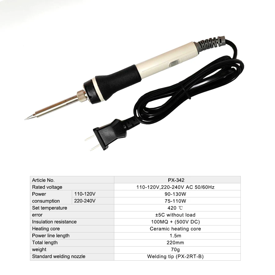 GOOT Thermostat Electric Soldering Iron 420℃ Fixed-Temperature Soldering Tool Made in Japan PX-342