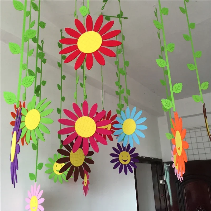 1 Meter Colorful EVA Sunflower Pumpkin Fruit Insect Kindergarten Nursery Decoration Curtain DIY Assembling Puzzle Toys Speelgoed