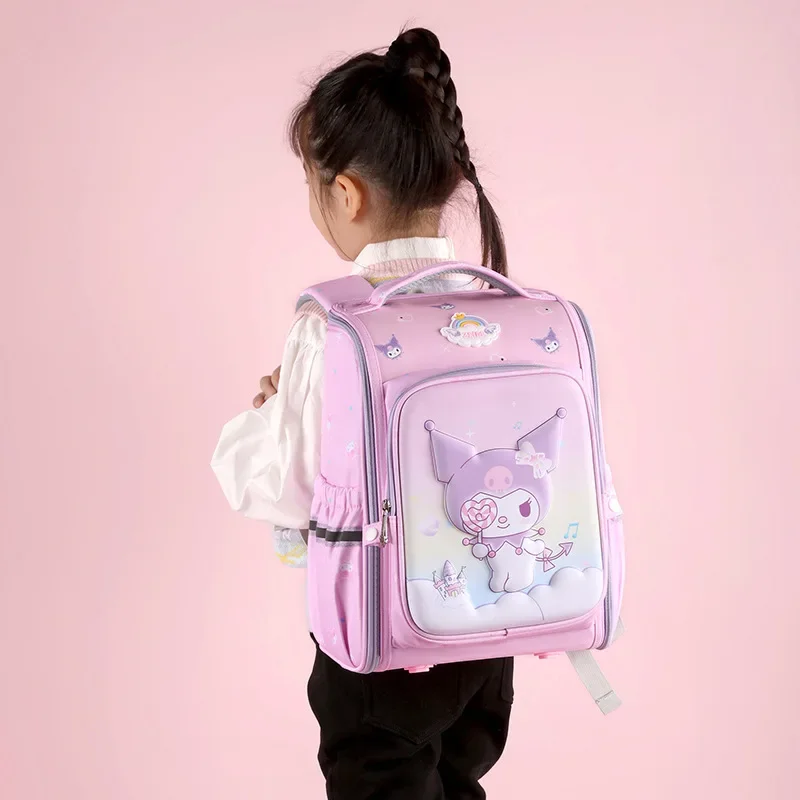 Mochila transpirable Sanrio Kulomie para niñas, morral escolar con dibujos animados, reducción de carga y salpicaduras de agua