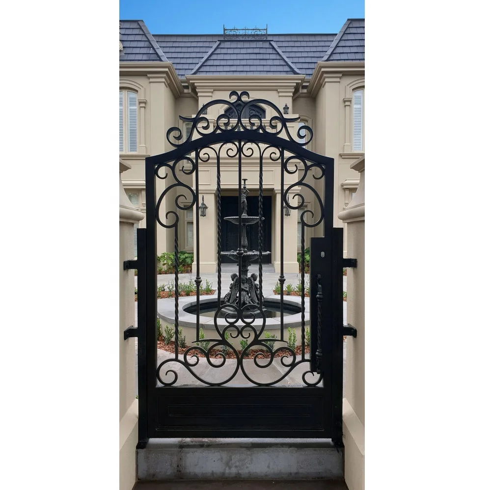 Customization Wrought Iron Fence Wrought Iron Door Driveway Gate Modern Design Wrought Iron Gate