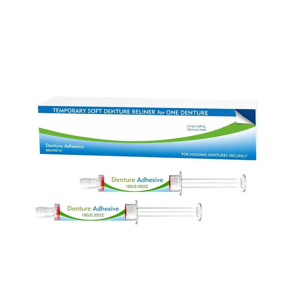 Denture Adhesive Soft Denture Reliner Gel 20g 2pcs Temporary Denture Fixing Kit Comfortable Fit Secure Hold Daily Care