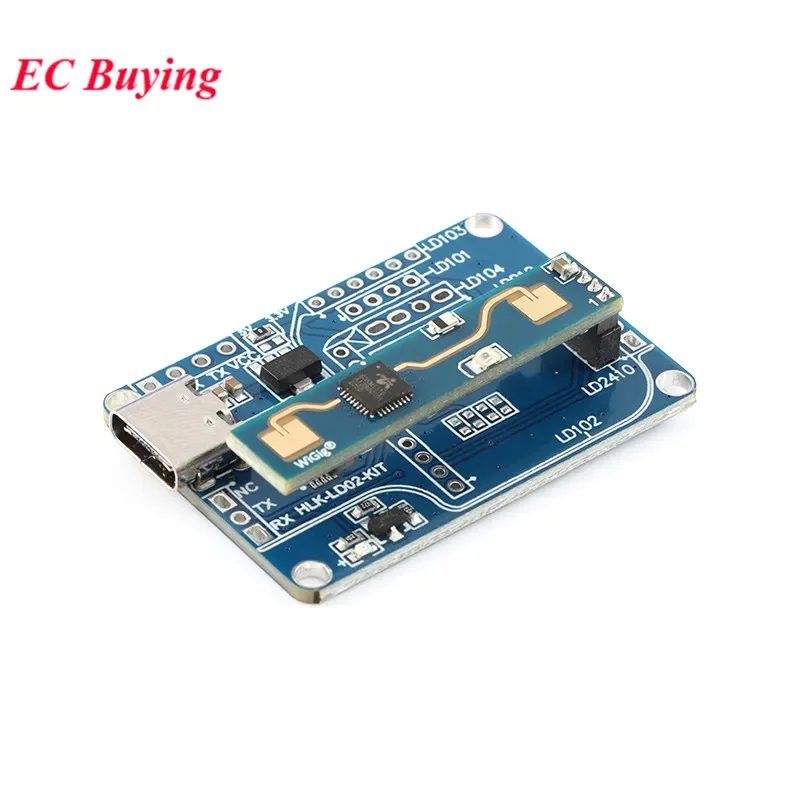 HLK-LD2410B Test Kit LD2410 FMCW 24G Smart Human Presence Status Sensing Radar Heartbeat Detection Sensor Module High Sensitivit